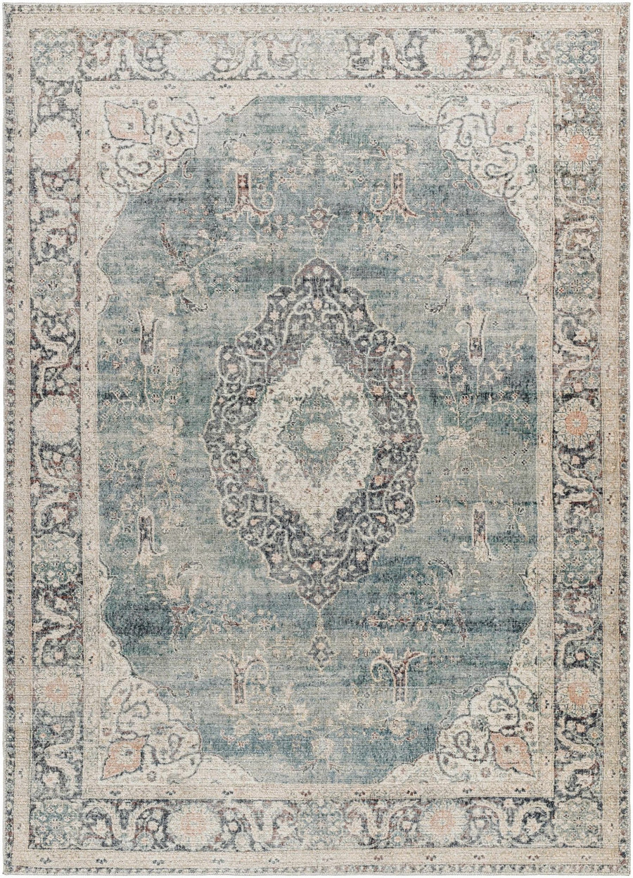 Nayef Traditional Gray And Beige Machine Woven Rug - The Rug Decor