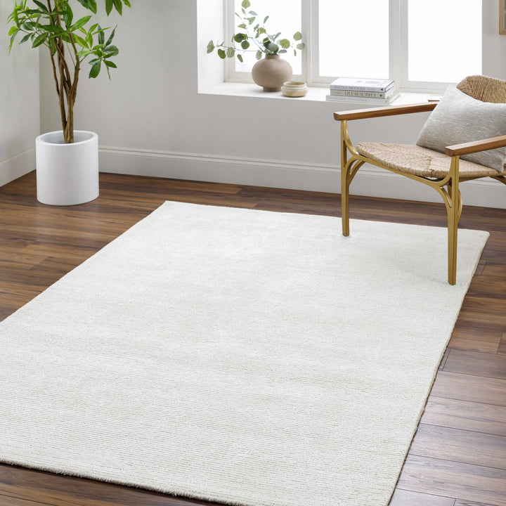 Nazih Contemporary Style White Hand Tufted Rug - The Rug Decor