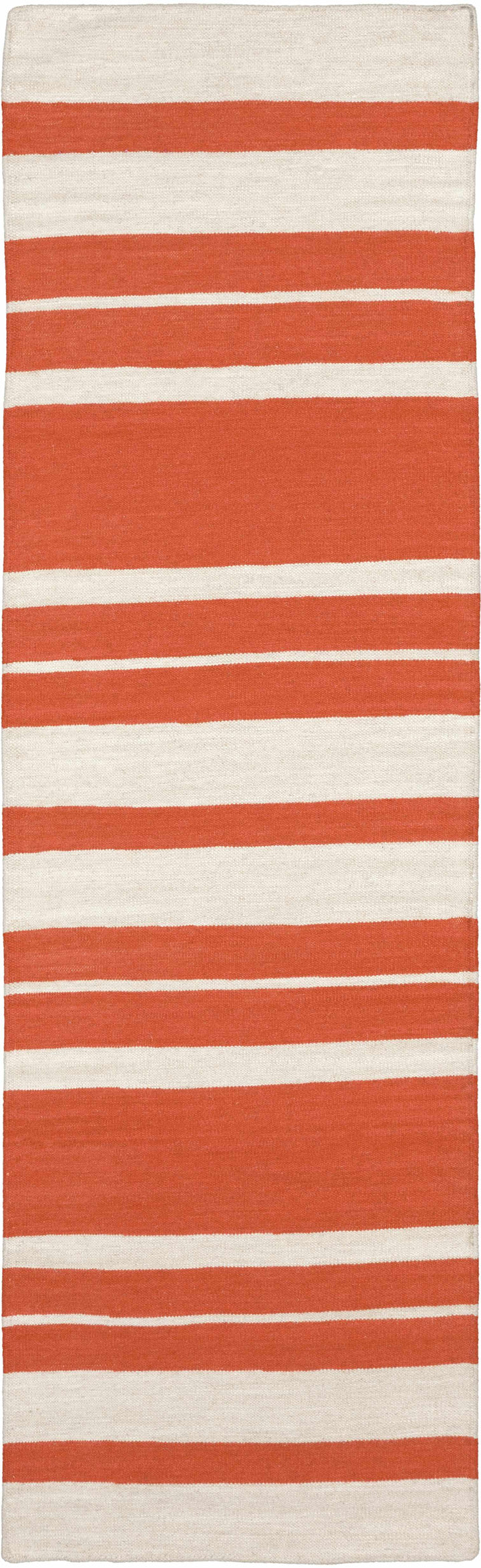 Anco Modern Style Orange And Ivory Hand Woven Wool Area Rug