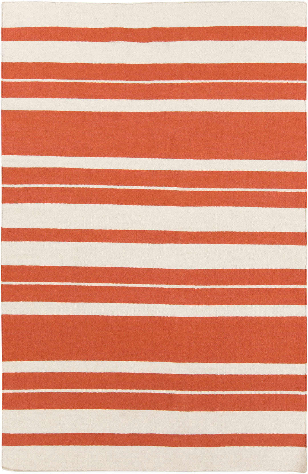 Anco Modern Style Orange And Ivory Hand Woven Wool Area Rug