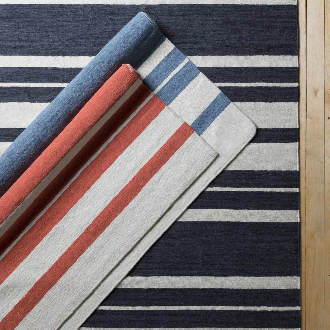 Anco Modern Style Orange And Ivory Hand Woven Wool Area Rug