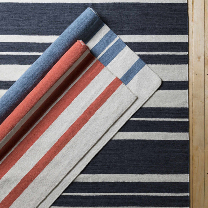 Anco Modern Style Orange And Ivory Hand Woven Wool Area Rug