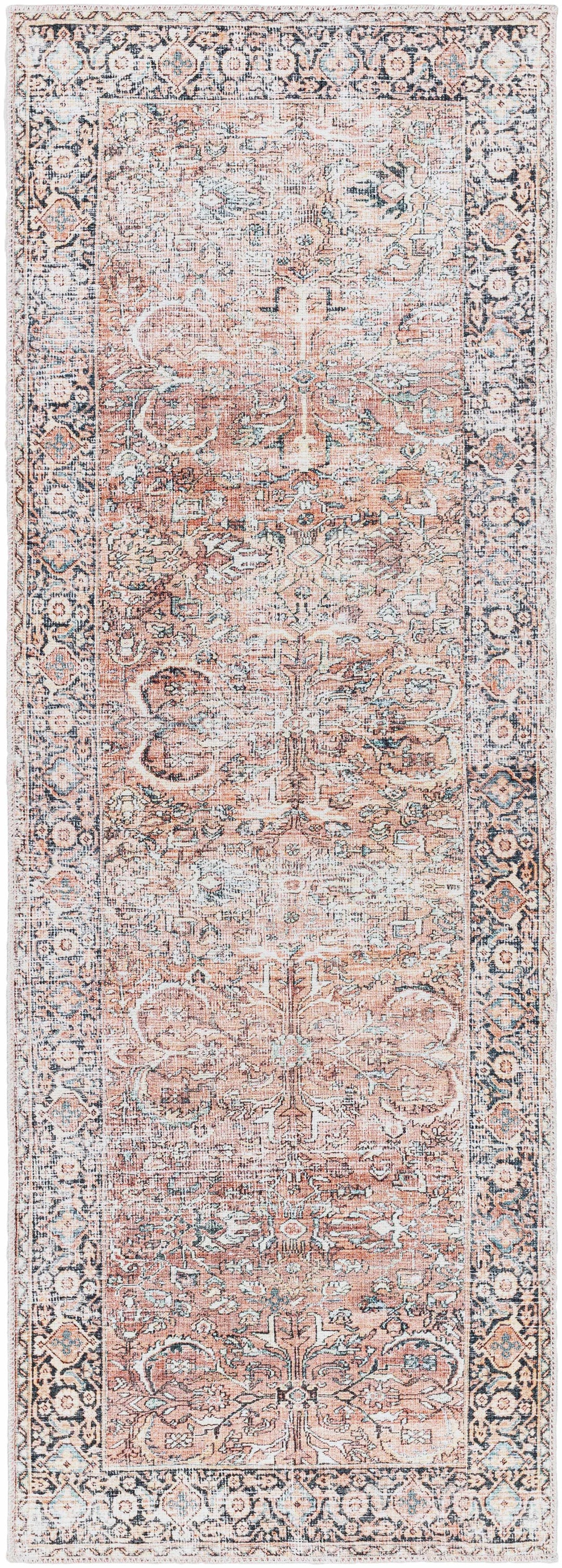 Noda Peach Vintage Style Washable Area Rug