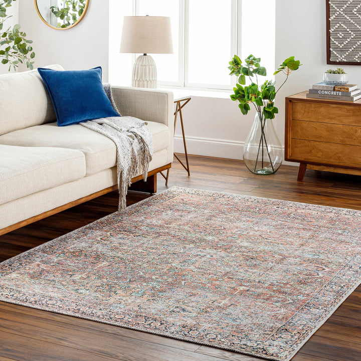 Noda Peach Vintage Style Washable Area Rug
