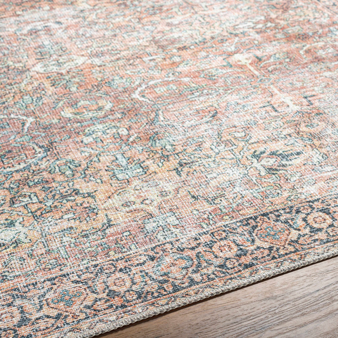 Noda Peach Vintage Style Washable Area Rug