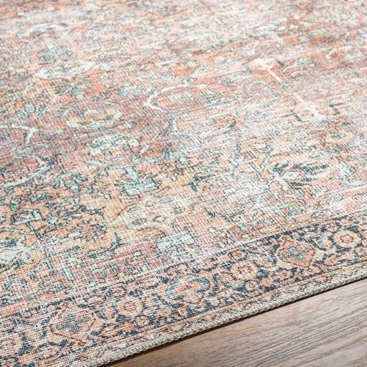 Noda Peach Vintage Style Washable Area Rug