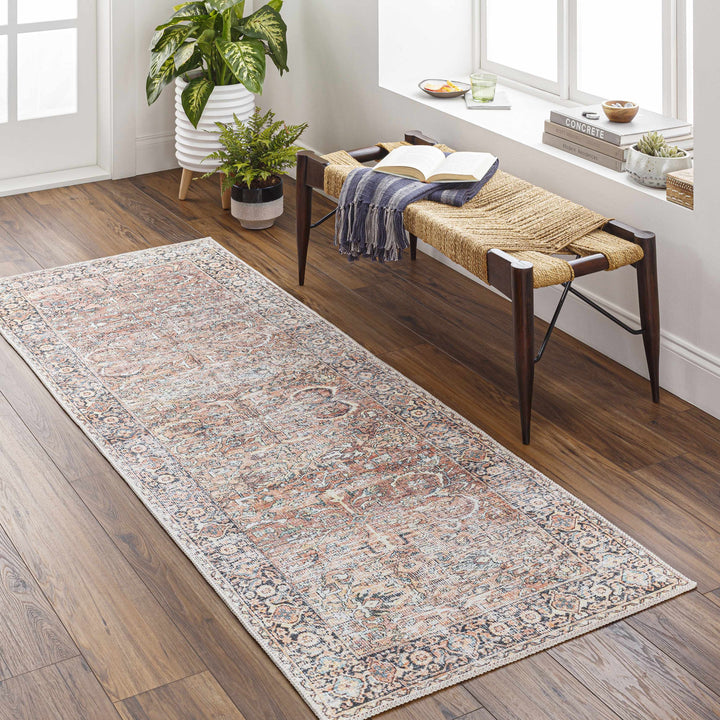 Noda Peach Vintage Style Washable Area Rug