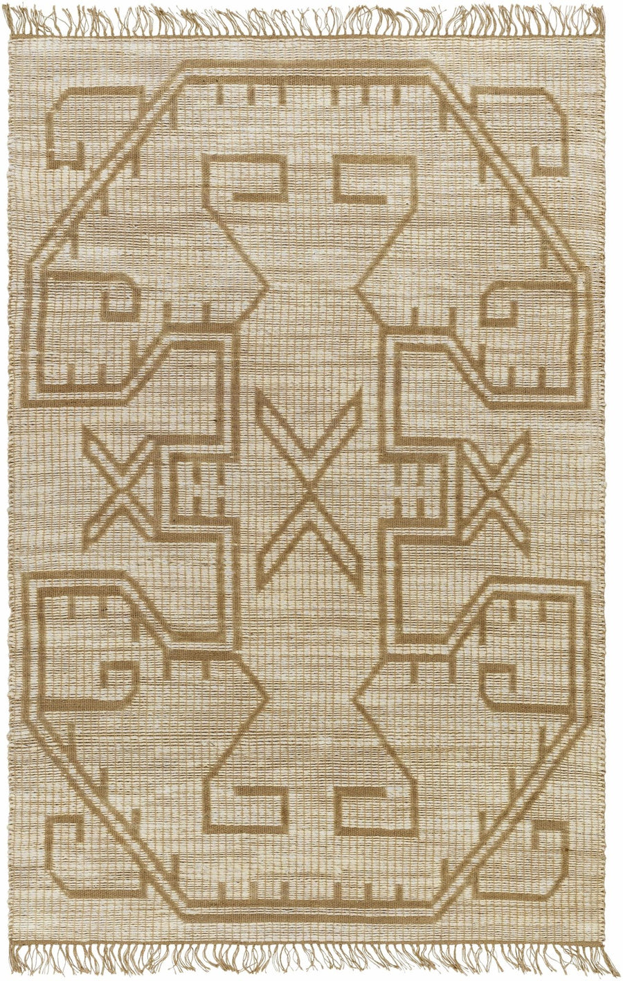 Ndoki Traditional Camel And Tab Jute Rug - The Rug Decor