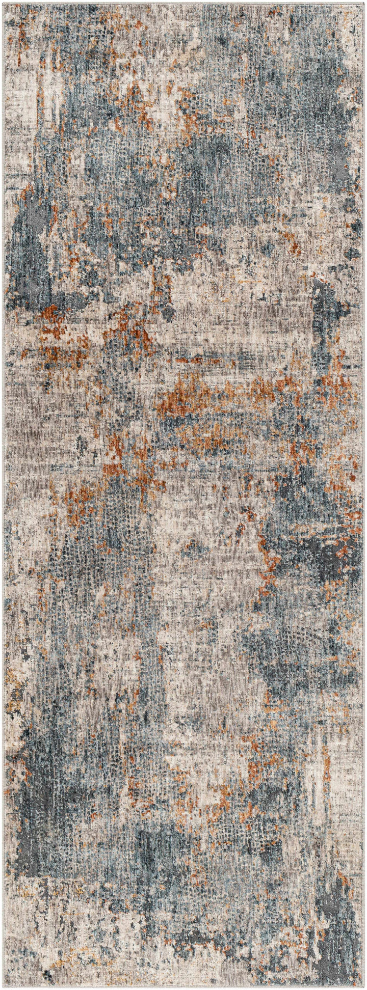 Contemporary Beige And Gray Machine Woven Rug
