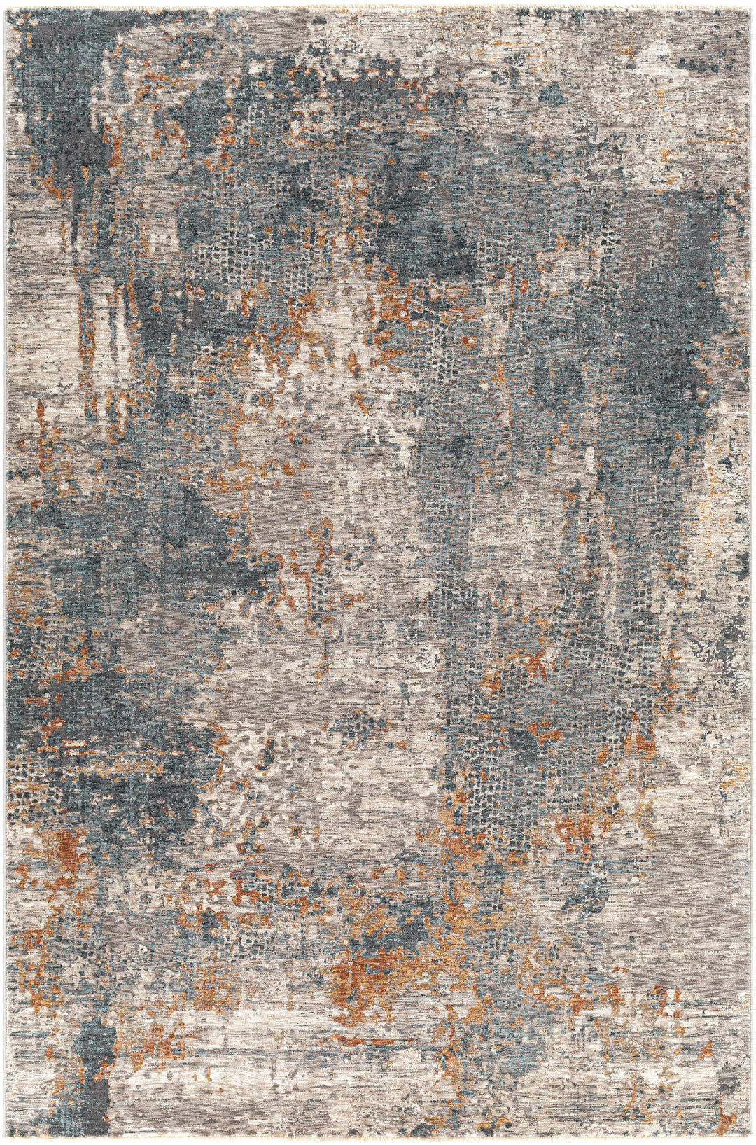 Contemporary Beige And Gray Machine Woven Rug