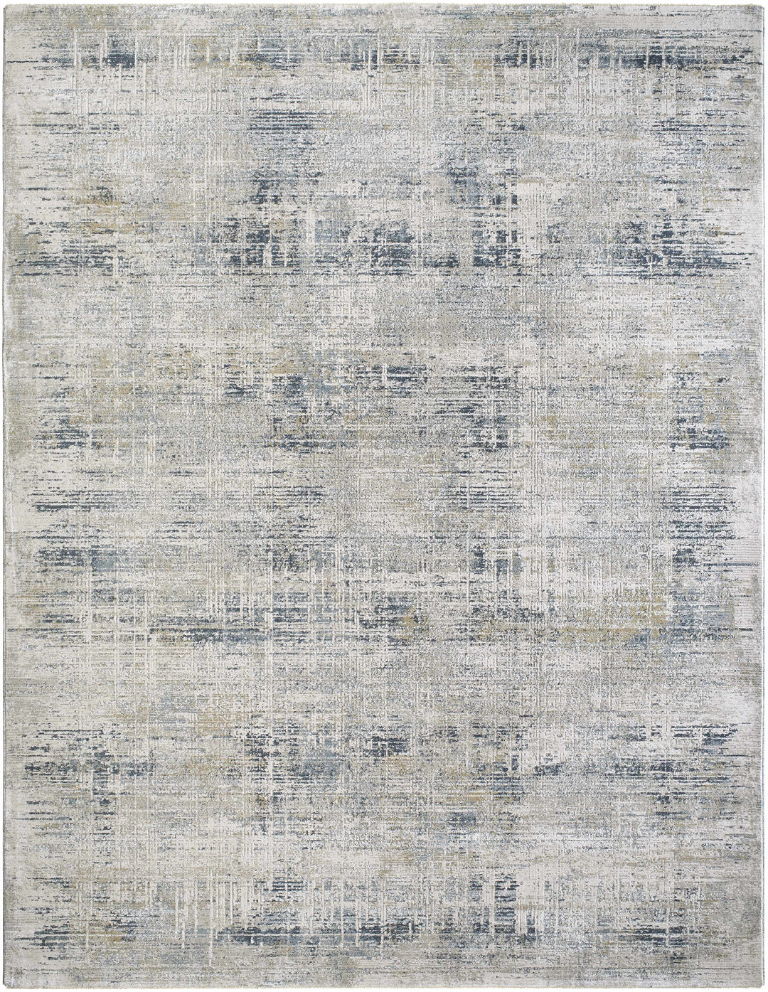 Neron Modern Abstract Design Gray And Blue Rug