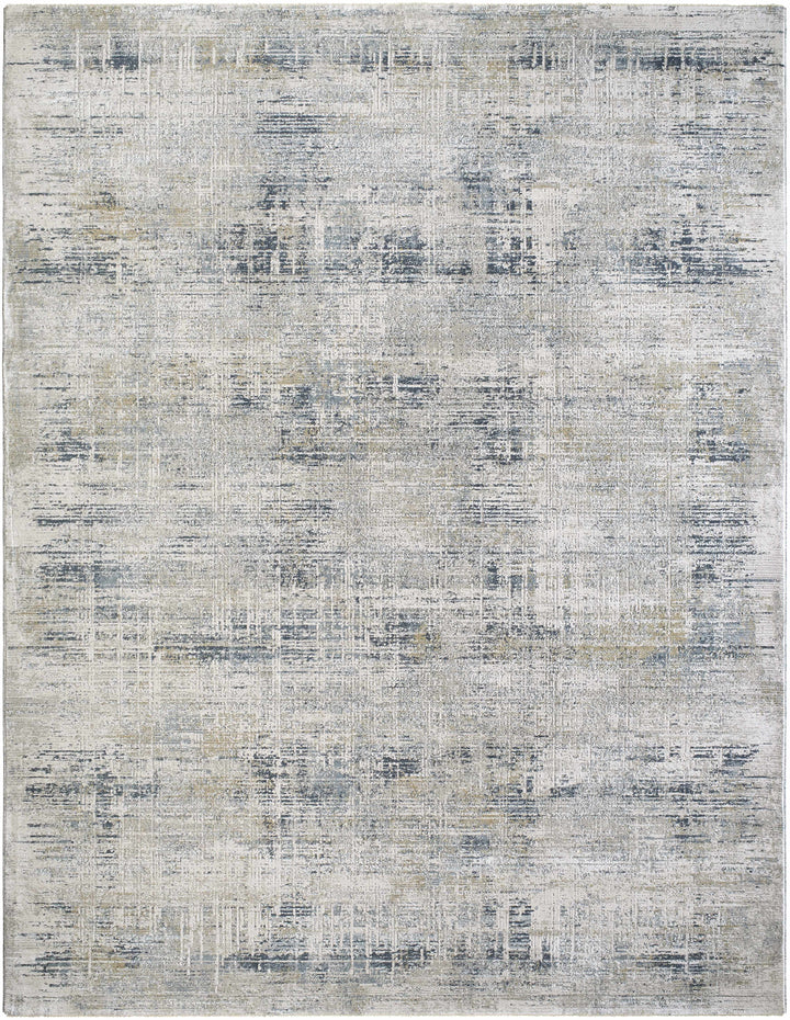 Neron Modern Abstract Design Gray And Blue Rug