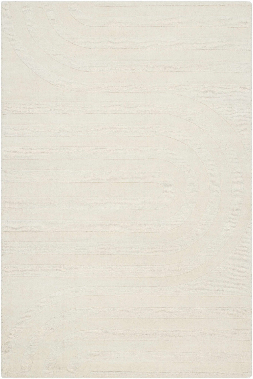 Neci Contemporary Style Beige Hand Loom Wool Rug - The Rug Decor