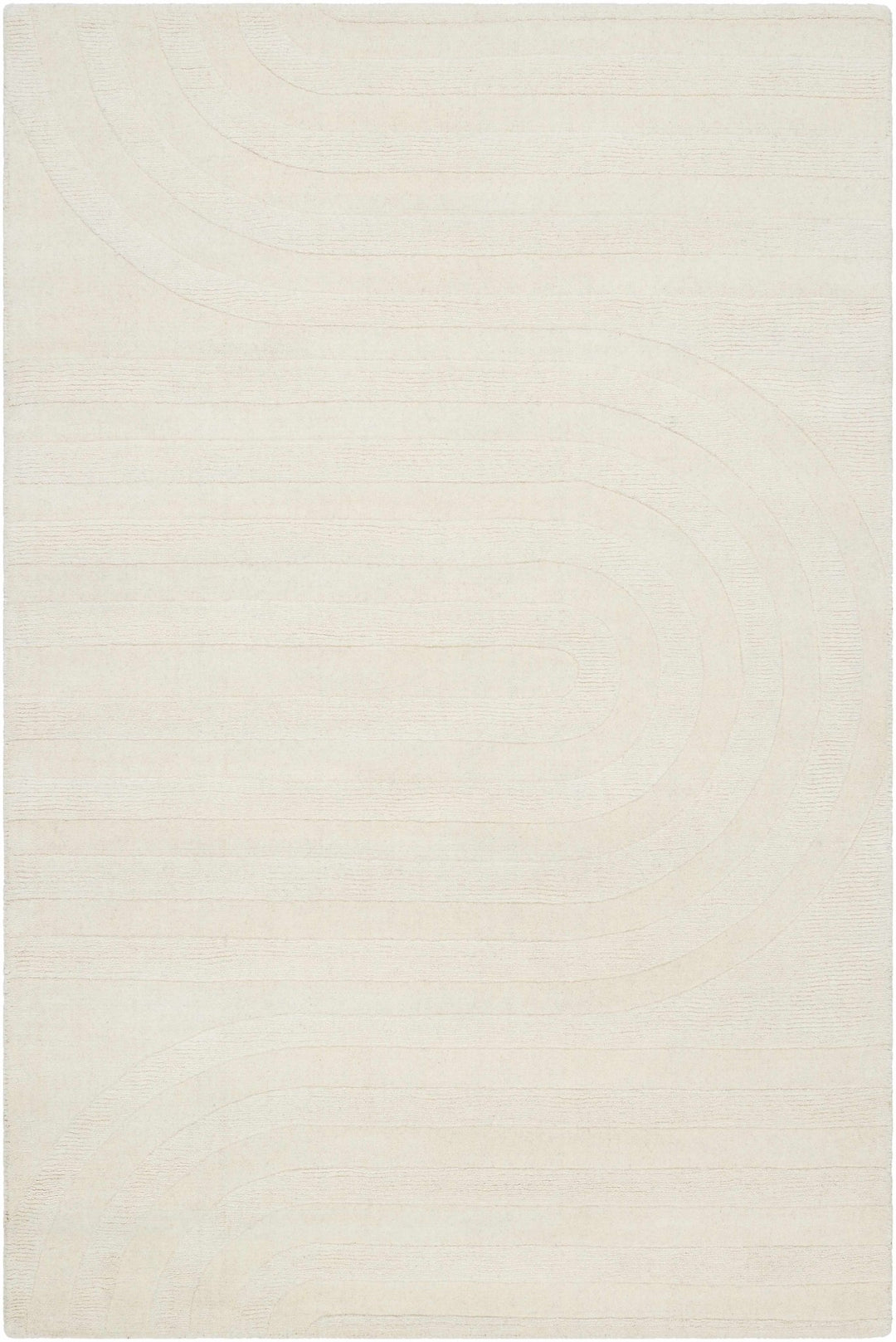 Neci Contemporary Style Beige Hand Loom Wool Rug - The Rug Decor