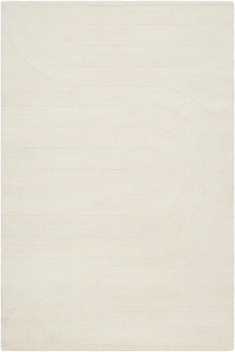 Neci Contemporary Style Beige Hand Loom Wool Rug - The Rug Decor