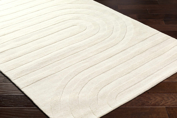 Neci Contemporary Style Beige Hand Loom Wool Rug - The Rug Decor