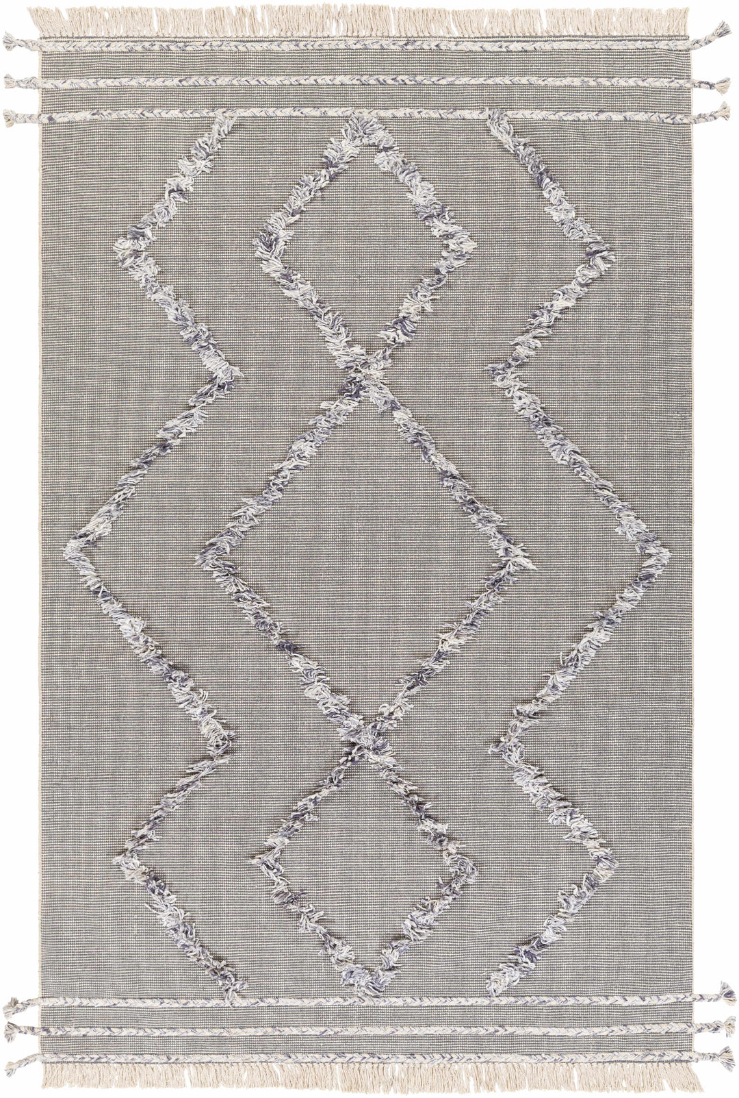 Needville Gray Modern Geometrical Design Hand Woven Area Rug