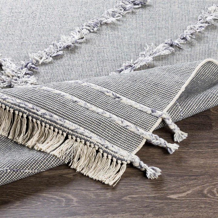 Needville Gray Modern Geometrical Design Hand Woven Area Rug