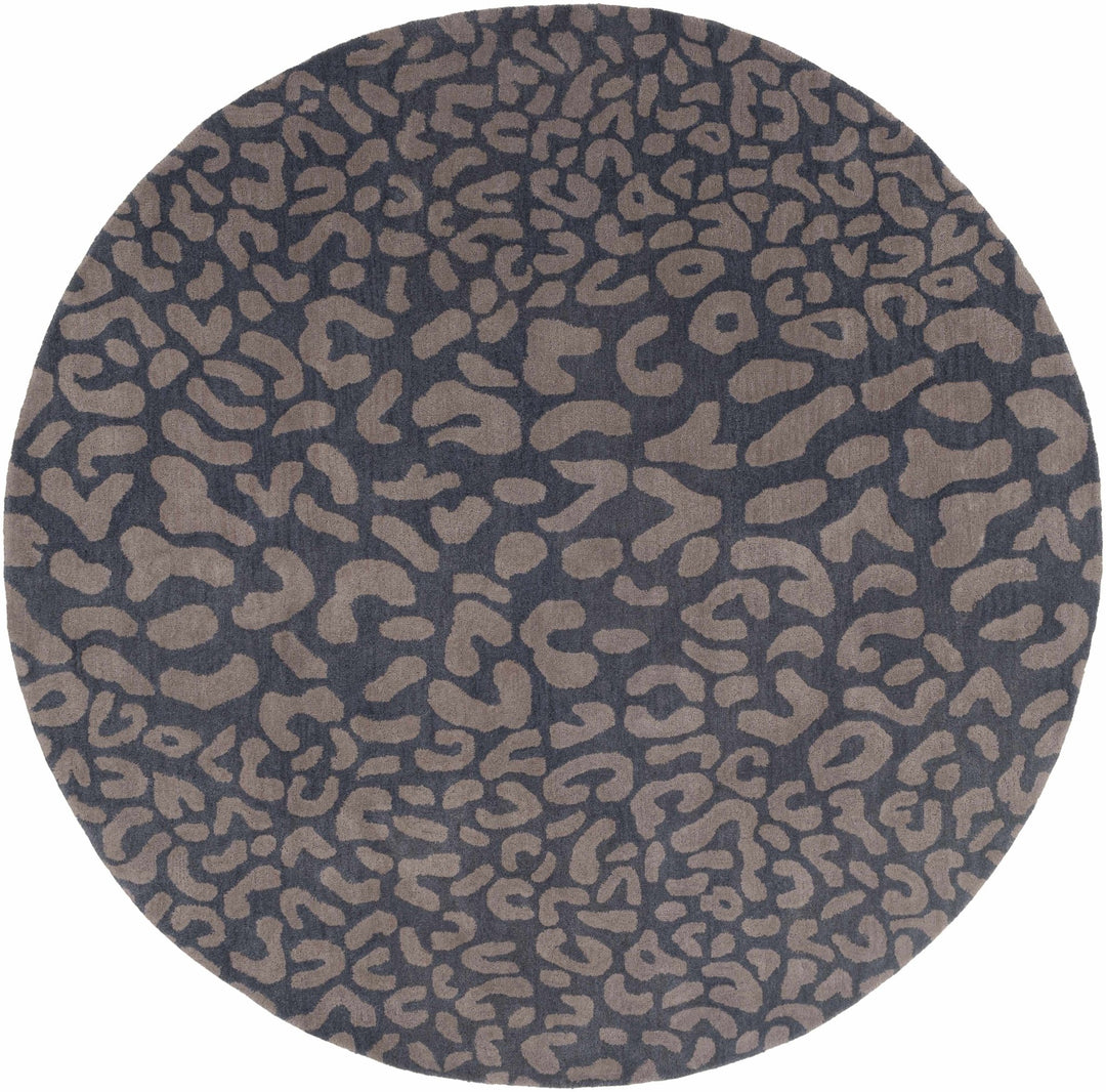 Neoma Contemporary Animal Charcoal And Brown Print Wool Rug - The Rug Decor