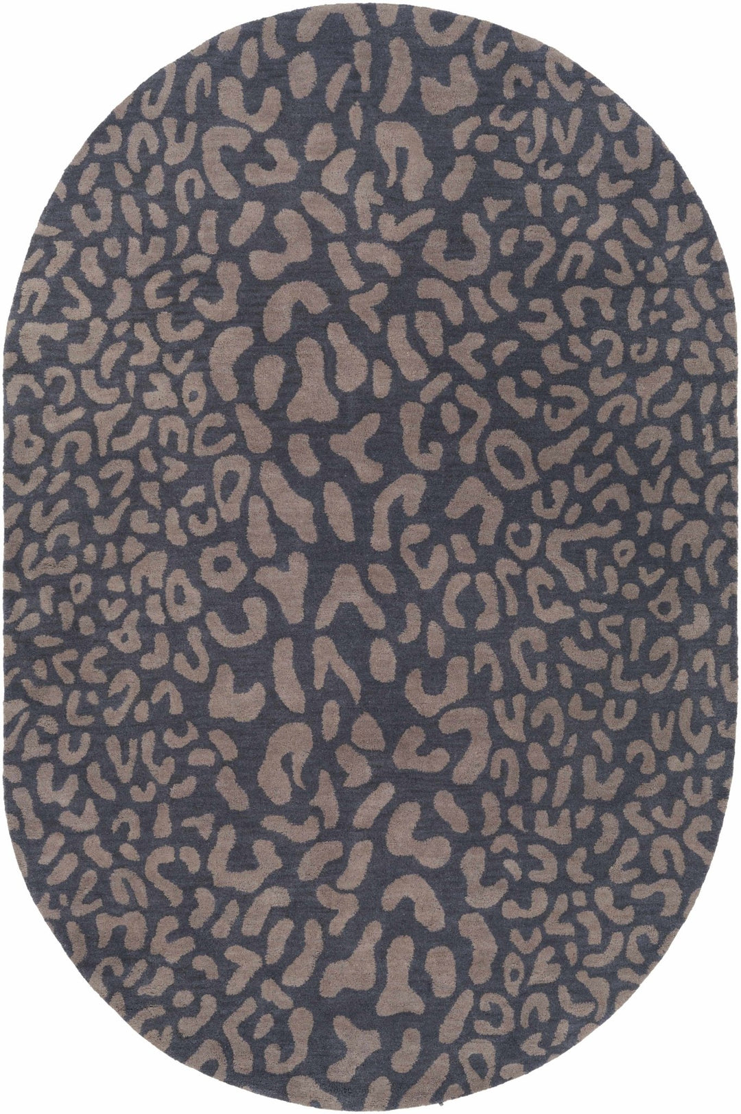 Neoma Contemporary Animal Charcoal And Brown Print Wool Rug - The Rug Decor