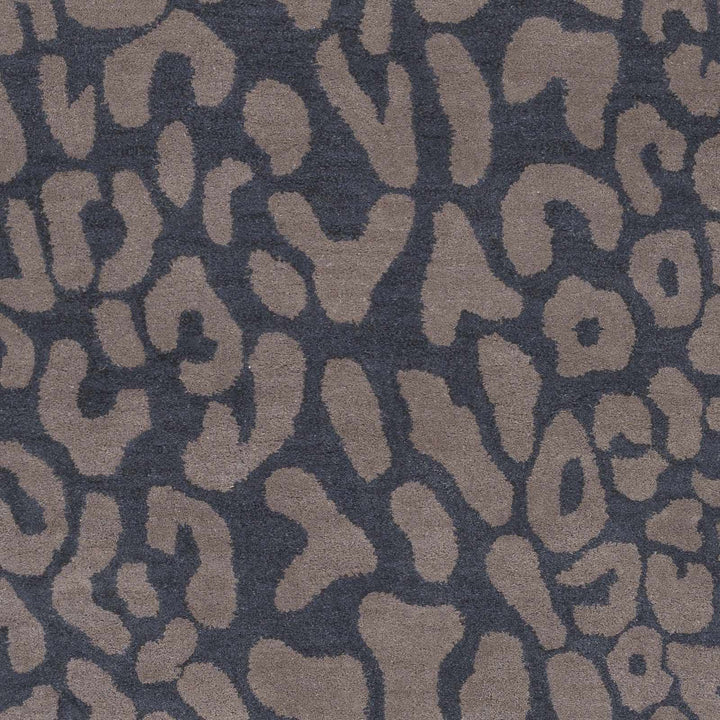 Neoma Contemporary Animal Charcoal And Brown Print Wool Rug - The Rug Decor