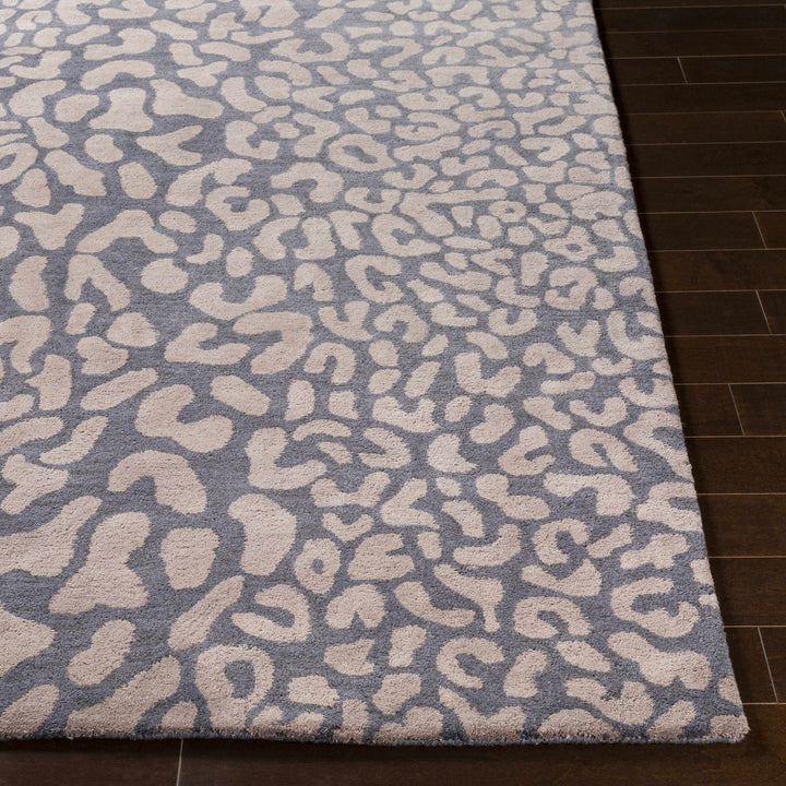 Neoma Contemporary Animal Charcoal And Brown Print Wool Rug - The Rug Decor