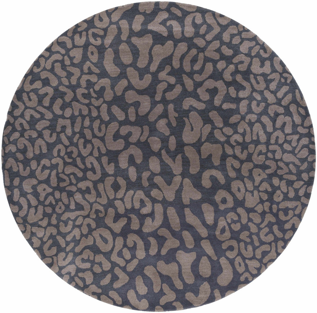 Neoma Contemporary Animal Charcoal And Brown Print Wool Rug - The Rug Decor