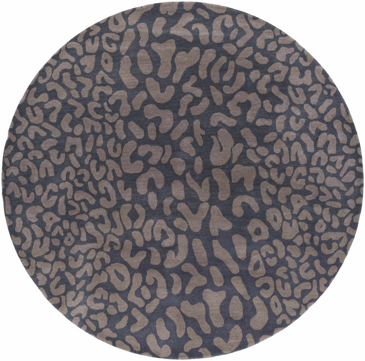 Neoma Contemporary Animal Charcoal And Brown Print Wool Rug - The Rug Decor
