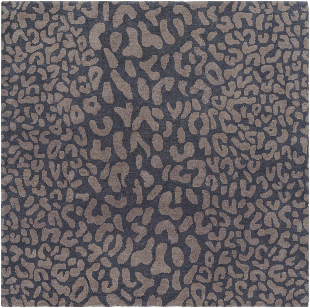 Neoma Contemporary Animal Charcoal And Brown Print Wool Rug - The Rug Decor