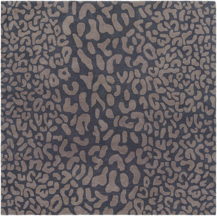 Neoma Contemporary Animal Charcoal And Brown Print Wool Rug - The Rug Decor