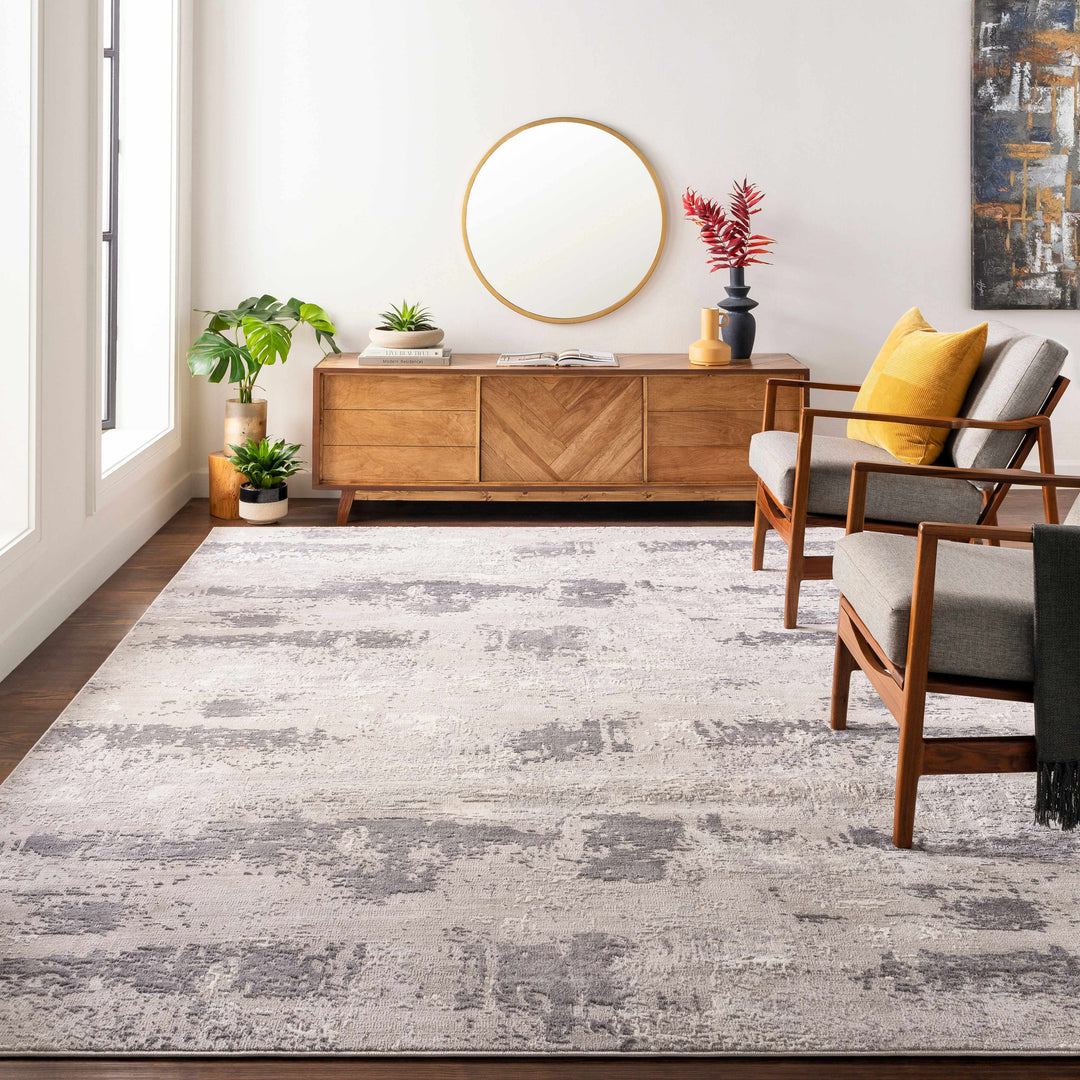 Neponsit Modern Abstract Design Gray Area Rug
