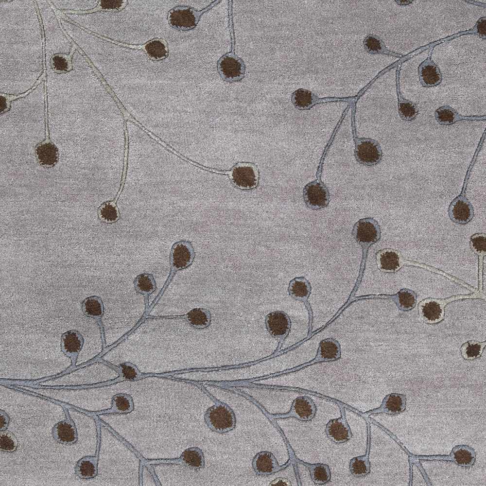 Neshannock Botanical Design Brown And Gray Wool Rug - The Rug Decor