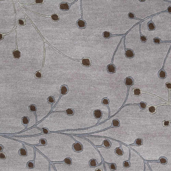 Neshannock Botanical Design Brown And Gray Wool Rug - The Rug Decor