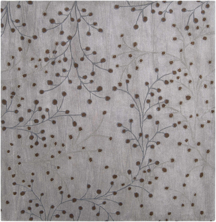 Neshannock Botanical Design Brown And Gray Wool Rug - The Rug Decor