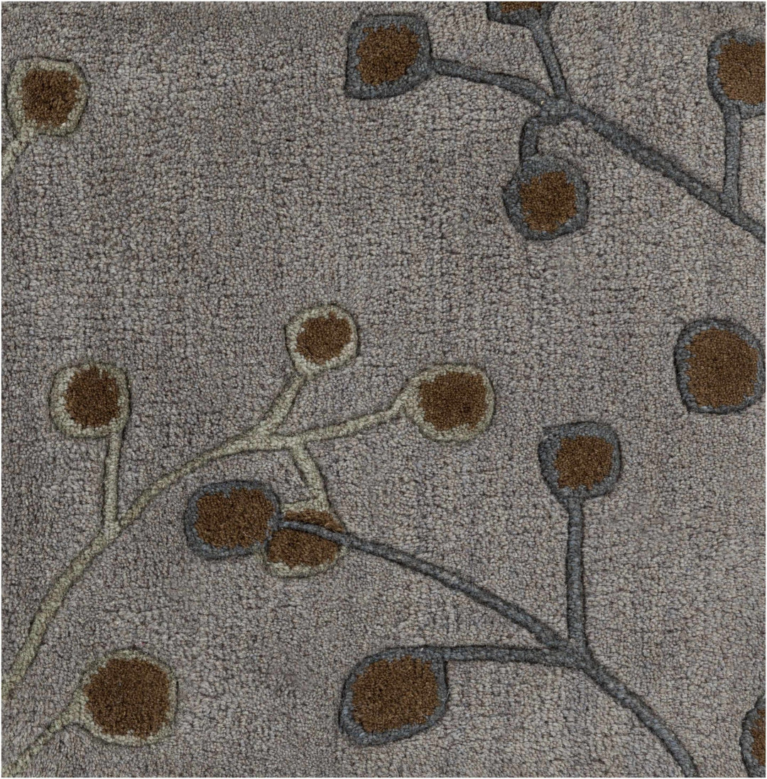 Neshannock Botanical Design Brown And Gray Wool Rug - The Rug Decor