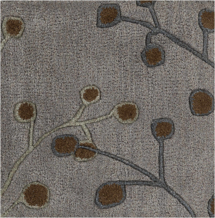 Neshannock Botanical Design Brown And Gray Wool Rug - The Rug Decor
