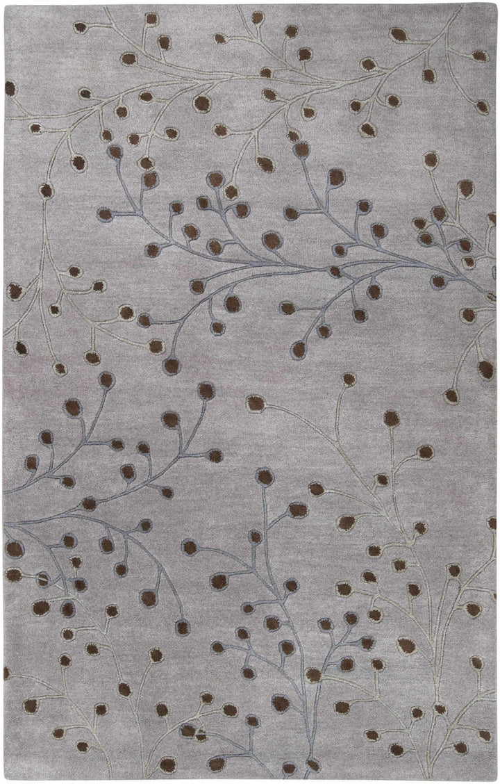 Neshannock Botanical Design Brown And Gray Wool Rug - The Rug Decor