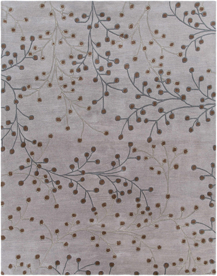 Neshannock Botanical Design Brown And Gray Wool Rug - The Rug Decor