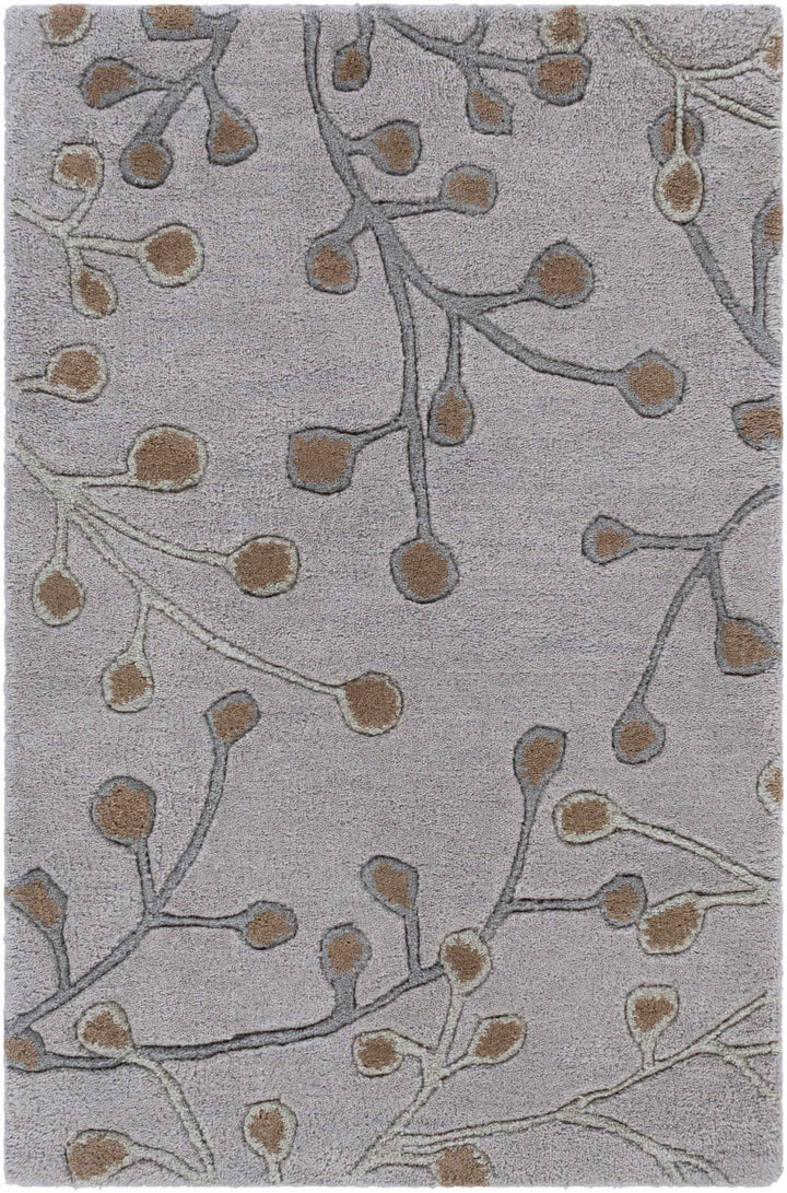 Neshannock Botanical Design Brown And Gray Wool Rug - The Rug Decor