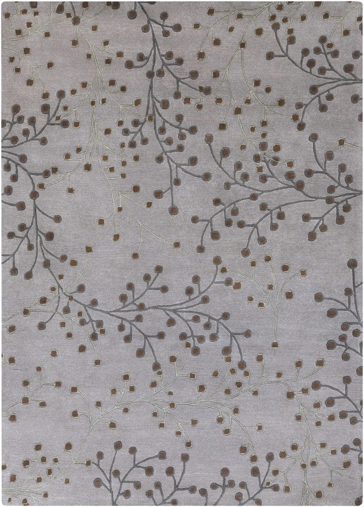 Neshannock Botanical Design Brown And Gray Wool Rug - The Rug Decor