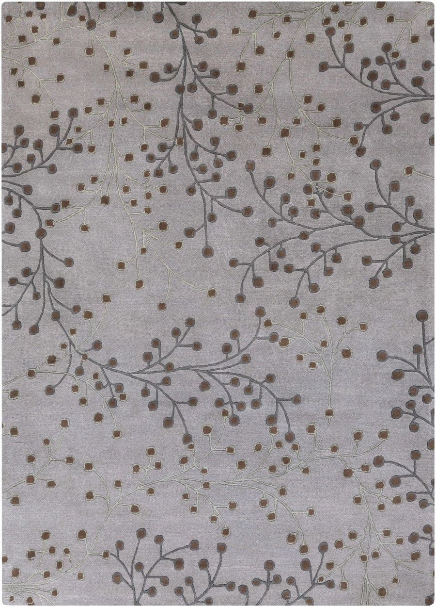 Neshannock Botanical Design Brown And Gray Wool Rug - The Rug Decor
