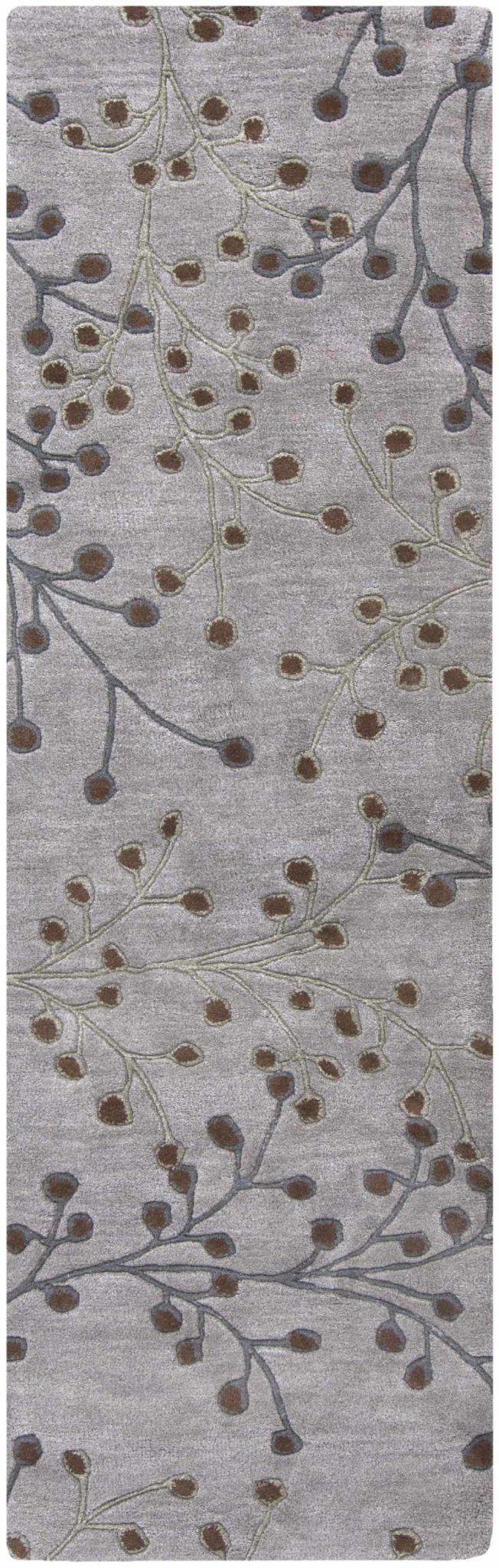 Neshannock Botanical Design Brown And Gray Wool Rug - The Rug Decor