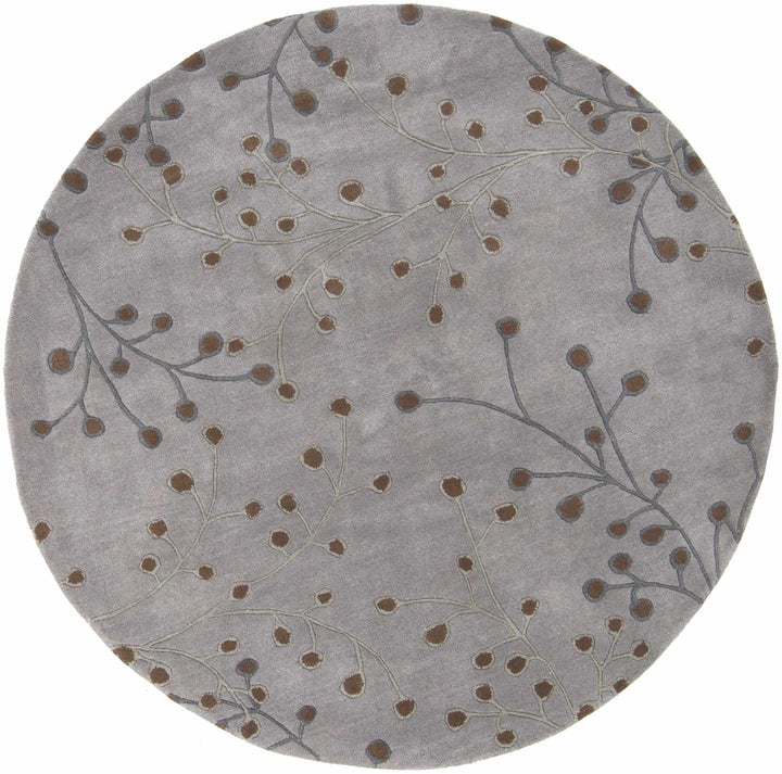 Neshannock Botanical Design Brown And Gray Wool Rug - The Rug Decor