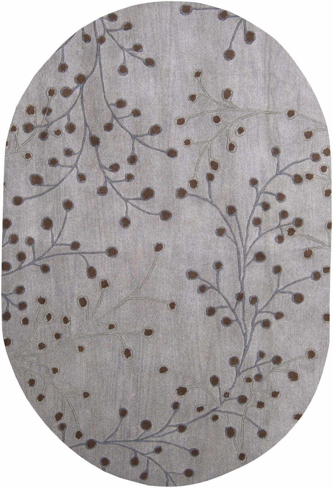 Neshannock Botanical Design Brown And Gray Wool Rug - The Rug Decor
