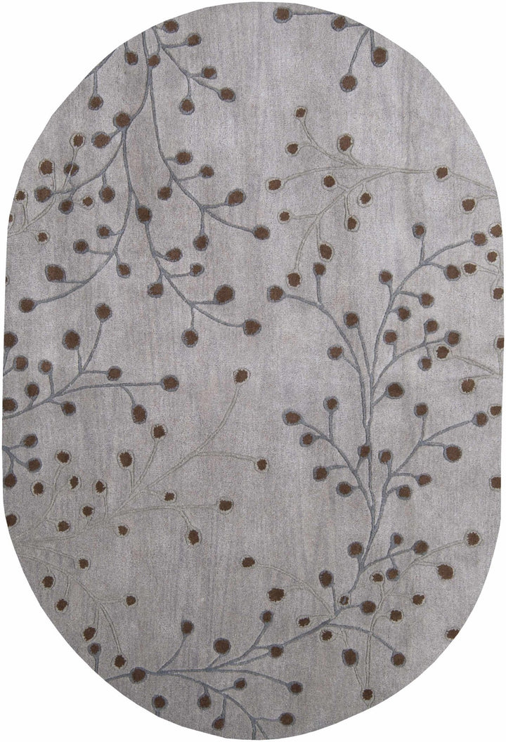 Neshannock Botanical Design Brown And Gray Wool Rug - The Rug Decor