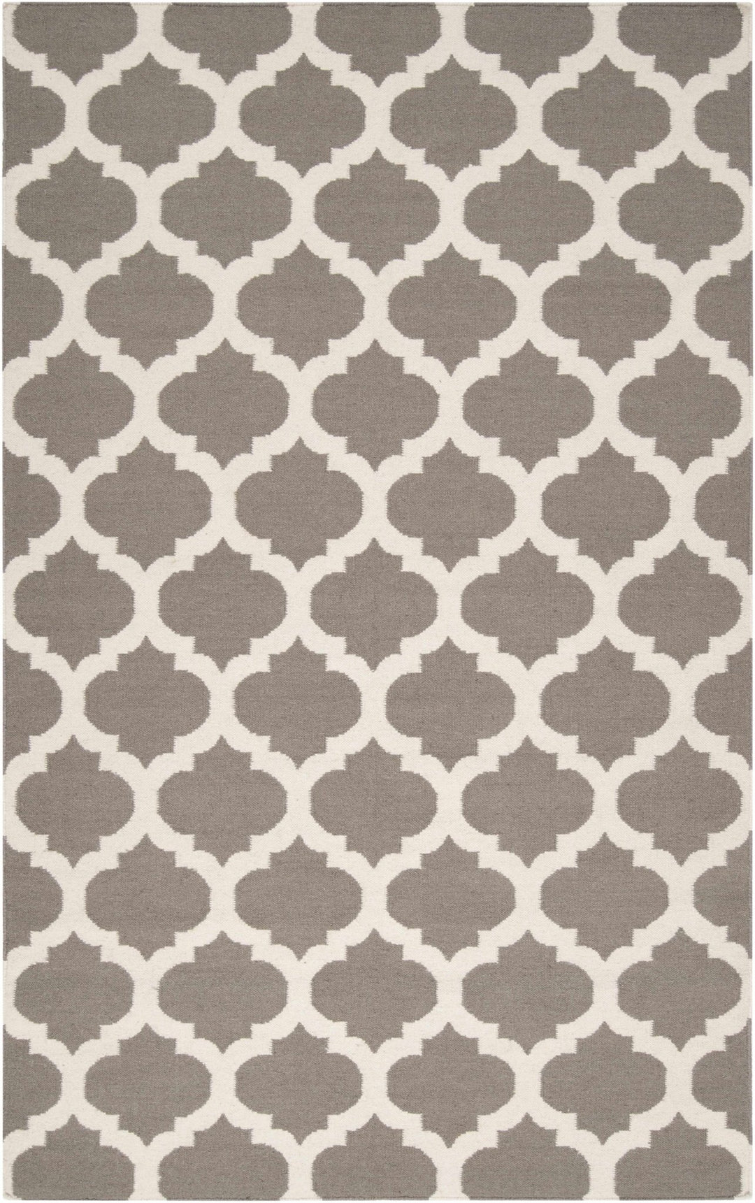Neshkoro Contemporary Trellis Gray And Beige Wool Area Rug - The Rug Decor
