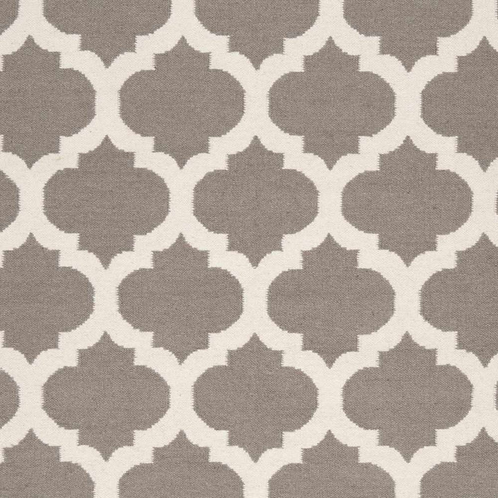Neshkoro Contemporary Trellis Gray And Beige Wool Area Rug - The Rug Decor