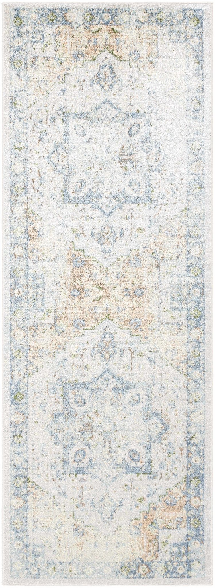 Neta Traditional Style Beige & Blue Washable Area Rug - The Rug Decor