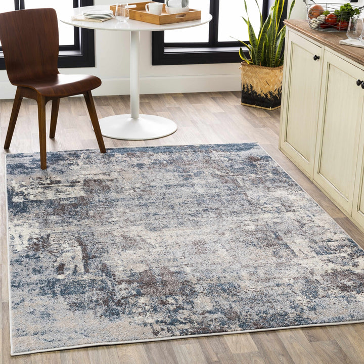 Netherfield Modern Abstract Design Gray And Blue Area Rug - The Rug Decor