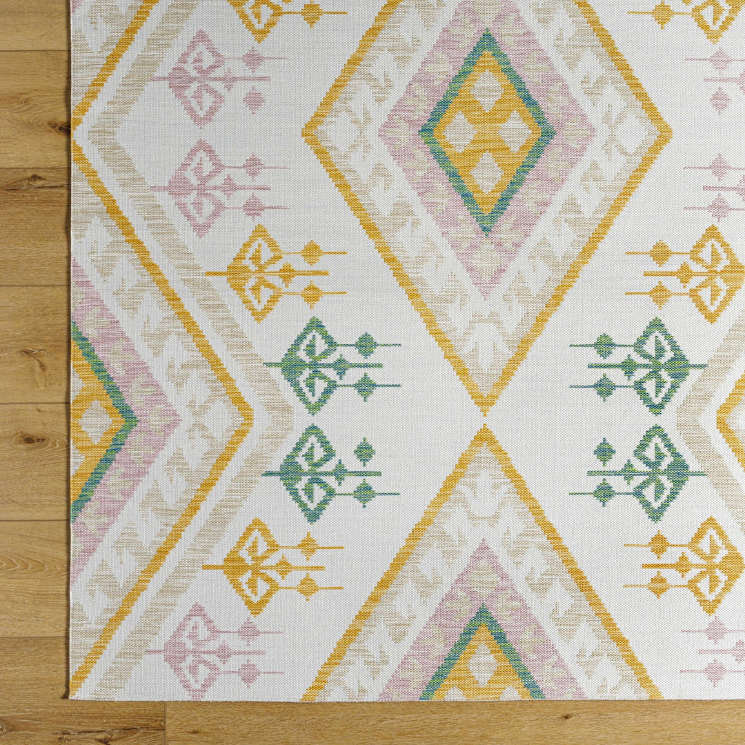 Netia Modern Style Ivory And Mustard Area Rug - The Rug Decor